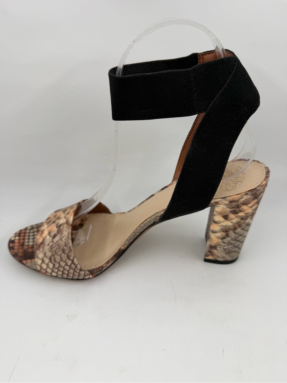 NEW! Vince Camuto Citriana Brown -SZ 7.5- Snakeskin Embossed Leather Heeled Pump - Picture 8 of 13